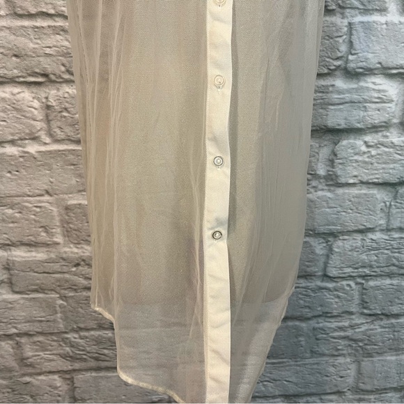 AA Cali Sun & Fun Shiny Mesh Button Up Dress Size XS/S - Picture 7 of 14